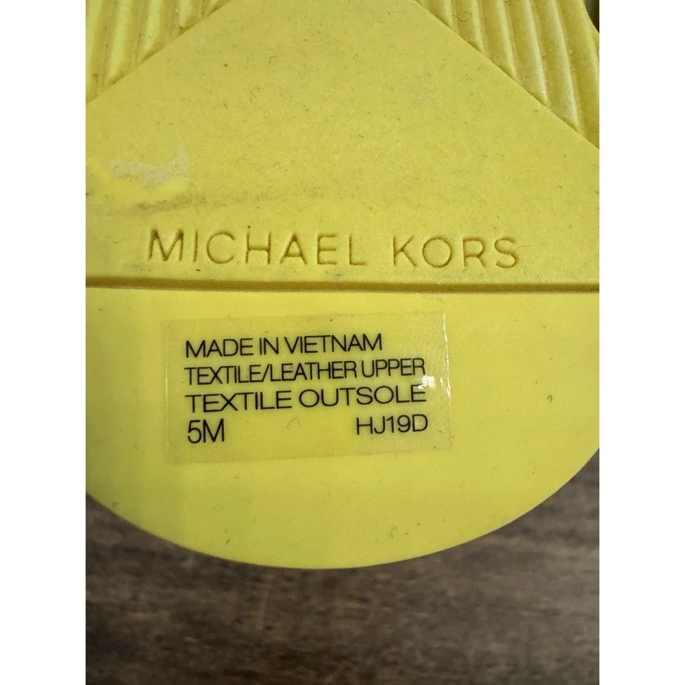 Michael Kors Skyler Booties Extreme Wedge Sneakers Neon‎ Yellow Stretchy Size 5